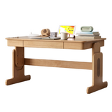 Beech Solid Wood Lifting Desk Bookshelf Combination