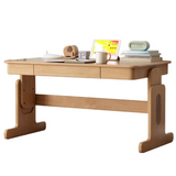 Beech Solid Wood Lifting Desk Bookshelf Combination
