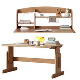 Beech Solid Wood Lifting Desk Bookshelf Combination