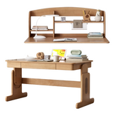 Beech Solid Wood Lifting Desk Bookshelf Combination