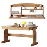 Beech Solid Wood Lifting Desk Bookshelf Combination