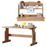 Beech Solid Wood Lifting Desk Bookshelf Combination