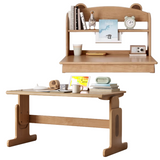 Beech Solid Wood Lifting Desk Bookshelf Combination