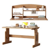 Beech Solid Wood Lifting Desk Bookshelf Combination