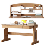 Beech Solid Wood Lifting Desk Bookshelf Combination