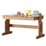 Beech Solid Wood Lifting Desk Bookshelf Combination