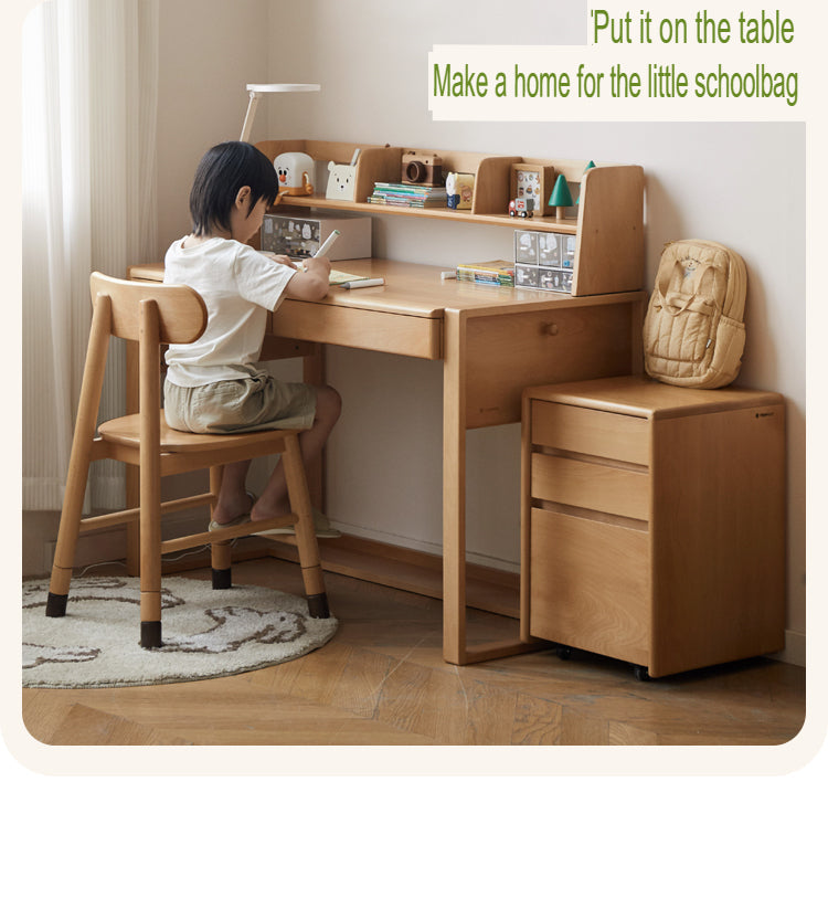 Beech Solid Wood Desk Can Be Lifted and Adjusted