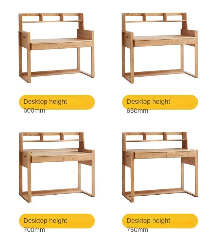 Beech Solid Wood Desk Can Be Lifted and Adjusted