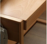 ビーチ材のソリッドウッドデスク 高さ調整可能