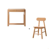 ビーチ材のソリッドウッドデスク 高さ調整可能