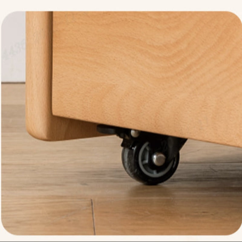 ビーチ材のソリッドウッドデスク 高さ調整可能