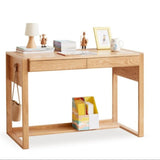 ビーチ材のソリッドウッドデスク 高さ調整可能