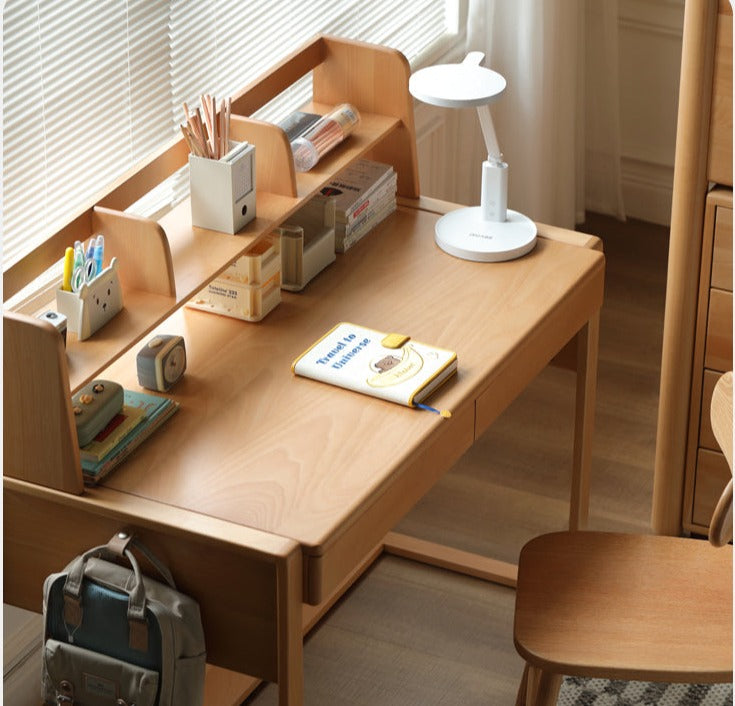 Beech Solid Wood Desk Can Be Lifted and Adjusted
