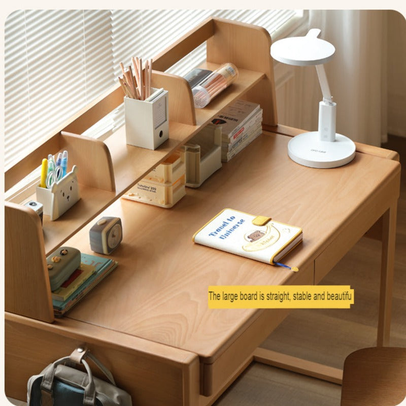 Beech Solid Wood Desk Can Be Lifted and Adjusted