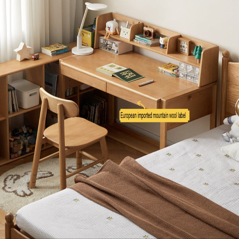 Beech Solid Wood Desk Can Be Lifted and Adjusted