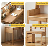 ビーチ材のソリッドウッドデスク 高さ調整可能