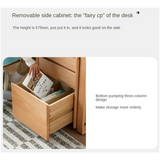 ビーチ材のソリッドウッドデスク 高さ調整可能