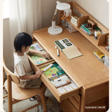 ビーチ材のソリッドウッドデスク 高さ調整可能