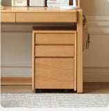 ビーチ材のソリッドウッドデスク 高さ調整可能