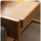 ビーチ材のソリッドウッドデスク 高さ調整可能