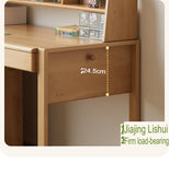 ビーチ材のソリッドウッドデスク 高さ調整可能