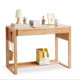 ビーチ材のソリッドウッドデスク 高さ調整可能