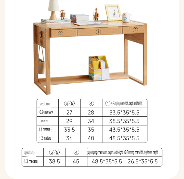Beech Solid Wood Desk Can Be Lifted and Adjusted