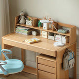 ビーチ材のソリッドウッドデスク 高さ調整可能