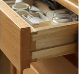 ビーチ材のソリッドウッドデスク 高さ調整可能