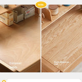 ビーチ材のソリッドウッドデスク 高さ調整可能