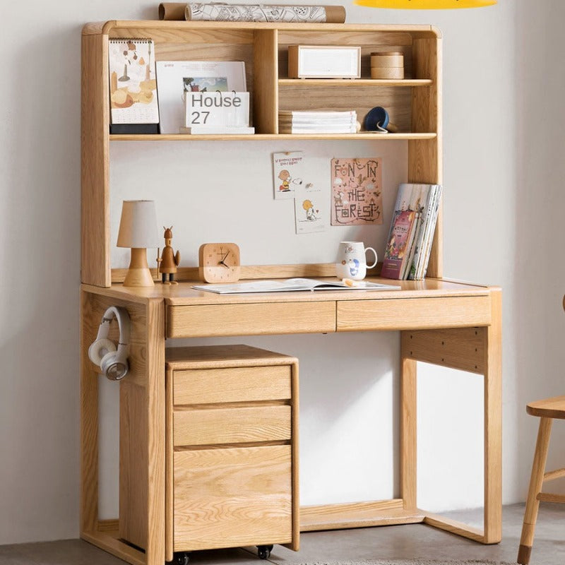Beech Solid Wood Desk Can Be Lifted and Adjusted