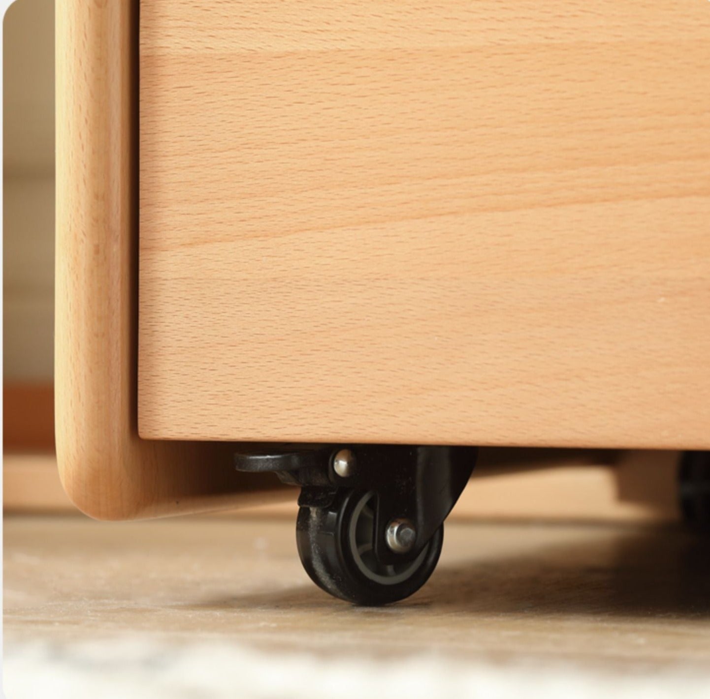 ビーチ材のソリッドウッドデスク 高さ調整可能