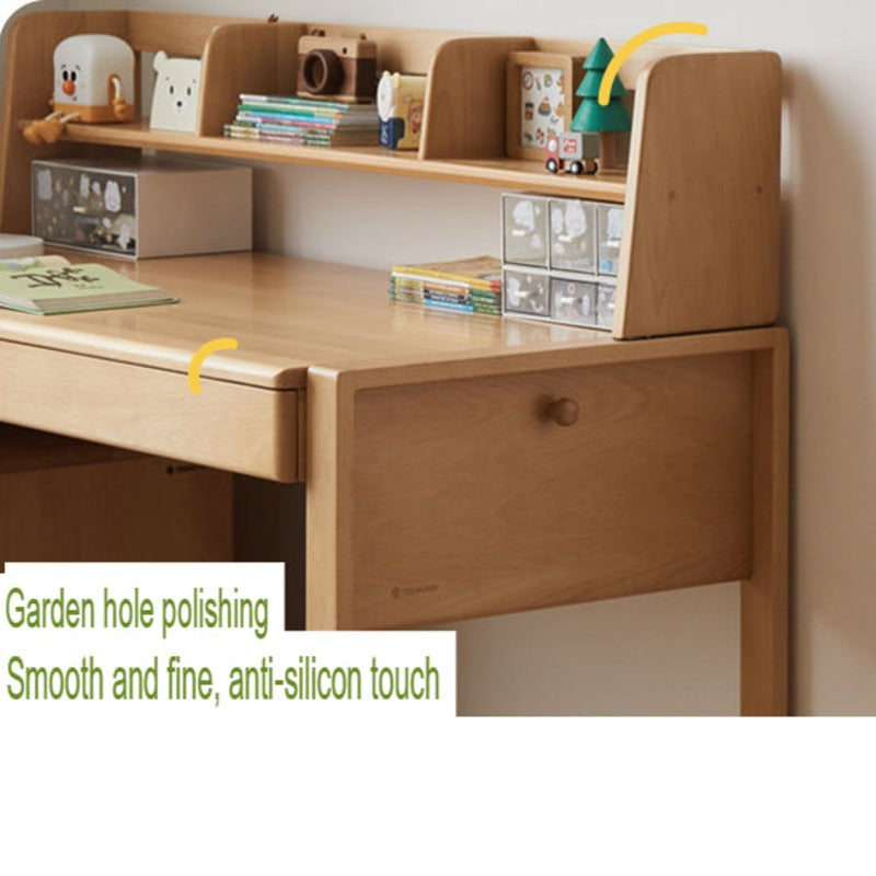 Beech Solid Wood Desk Can Be Lifted and Adjusted
