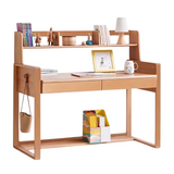 Beech Solid Wood Desk Can Be Lifted and Adjusted