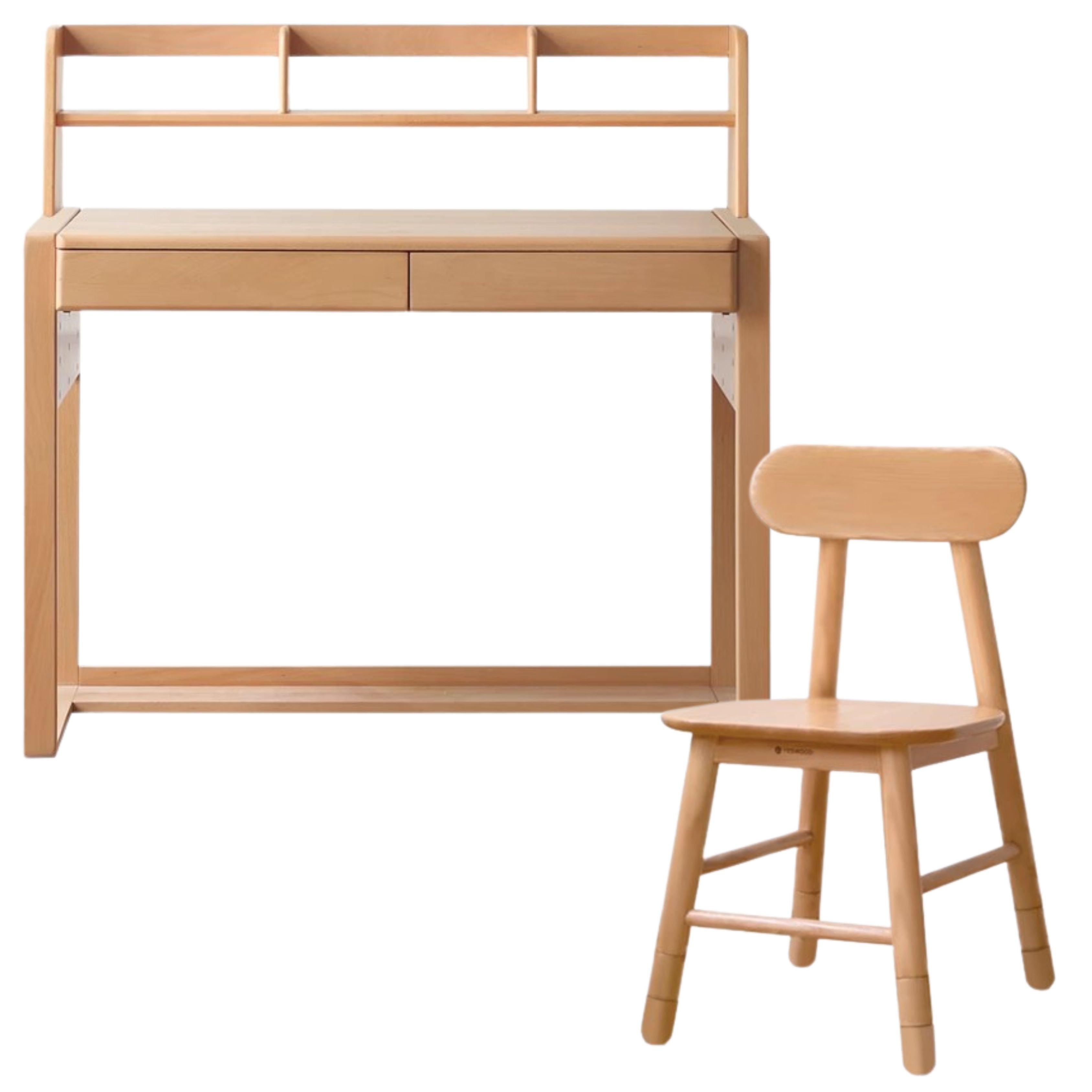 Beech Solid Wood Desk Can Be Lifted and Adjusted