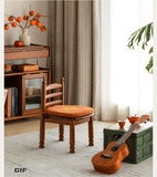 Beech Solid Wood Backrest Chair Medieval Style Soft Padded Chair