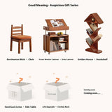 Beech Solid Wood Backrest Chair Medieval Style Soft Padded Chair