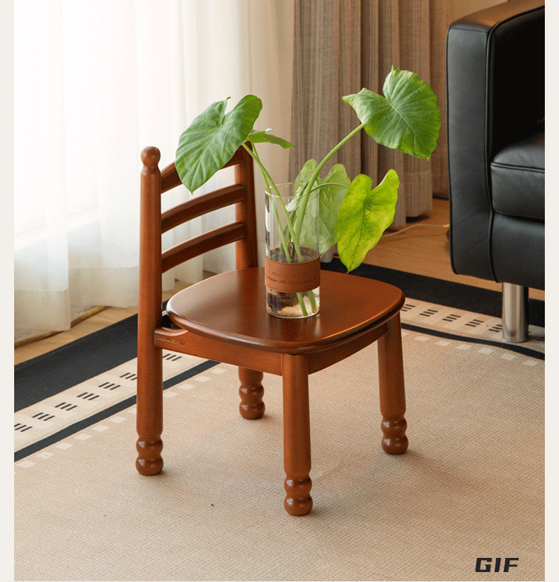 Beech Solid Wood Backrest Chair Medieval Style Soft Padded Chair