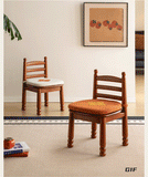 Beech Solid Wood Backrest Chair Medieval Style Soft Padded Chair