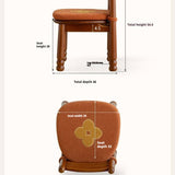 Beech Solid Wood Backrest Chair Medieval Style Soft Padded Chair