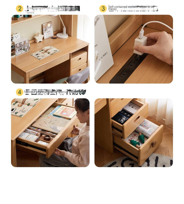 Beech Solid Wood Combination Simple Children's Desk