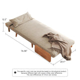 WEHOMZ 3-in-1 Convertible Futon Sofa Bed & Recliner with Wood Frame - Beige and Walnut