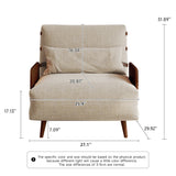 WEHOMZ 3-in-1 Convertible Futon Sofa Bed & Recliner with Wood Frame - Beige and Walnut