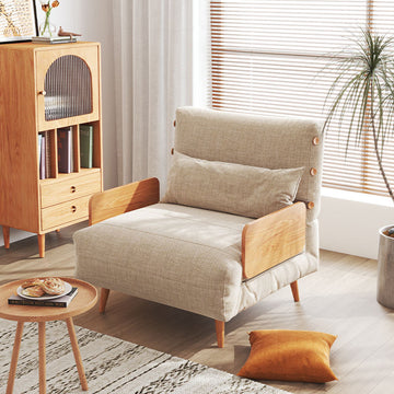 3-in-1 Futon Sofa Bed Convertible Chair Recliner Space -saving