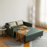 WEHOMZ 3-in-1 Convertible Sleeper Sofa - Modern Green Fabric Couch with Storage