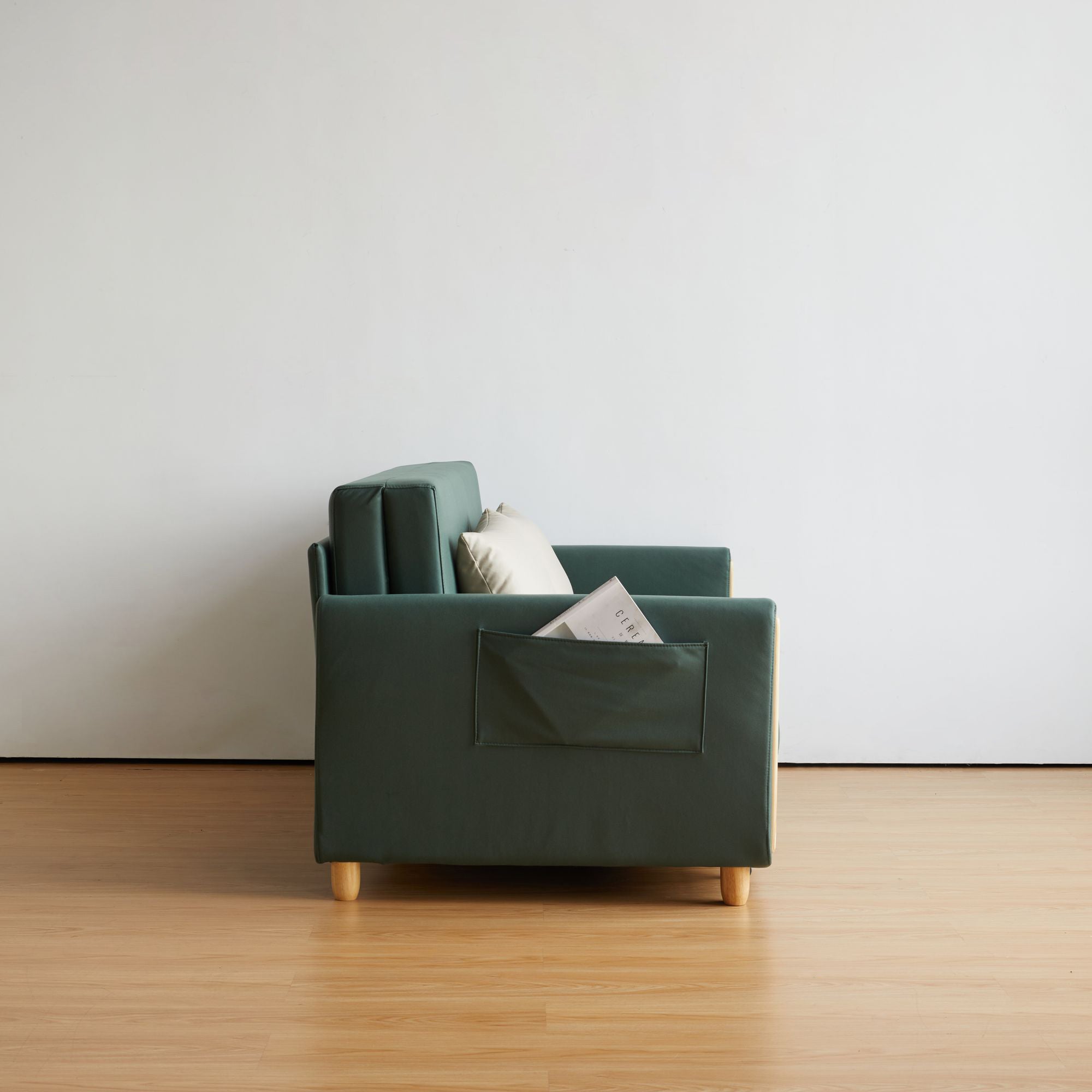 WEHOMZ 3-in-1 Convertible Sleeper Sofa - Modern Green Fabric Couch with Storage