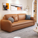 WEHOMZ Modern Faux Leather Convertible Sofa Bed with Storage & Metal Frame