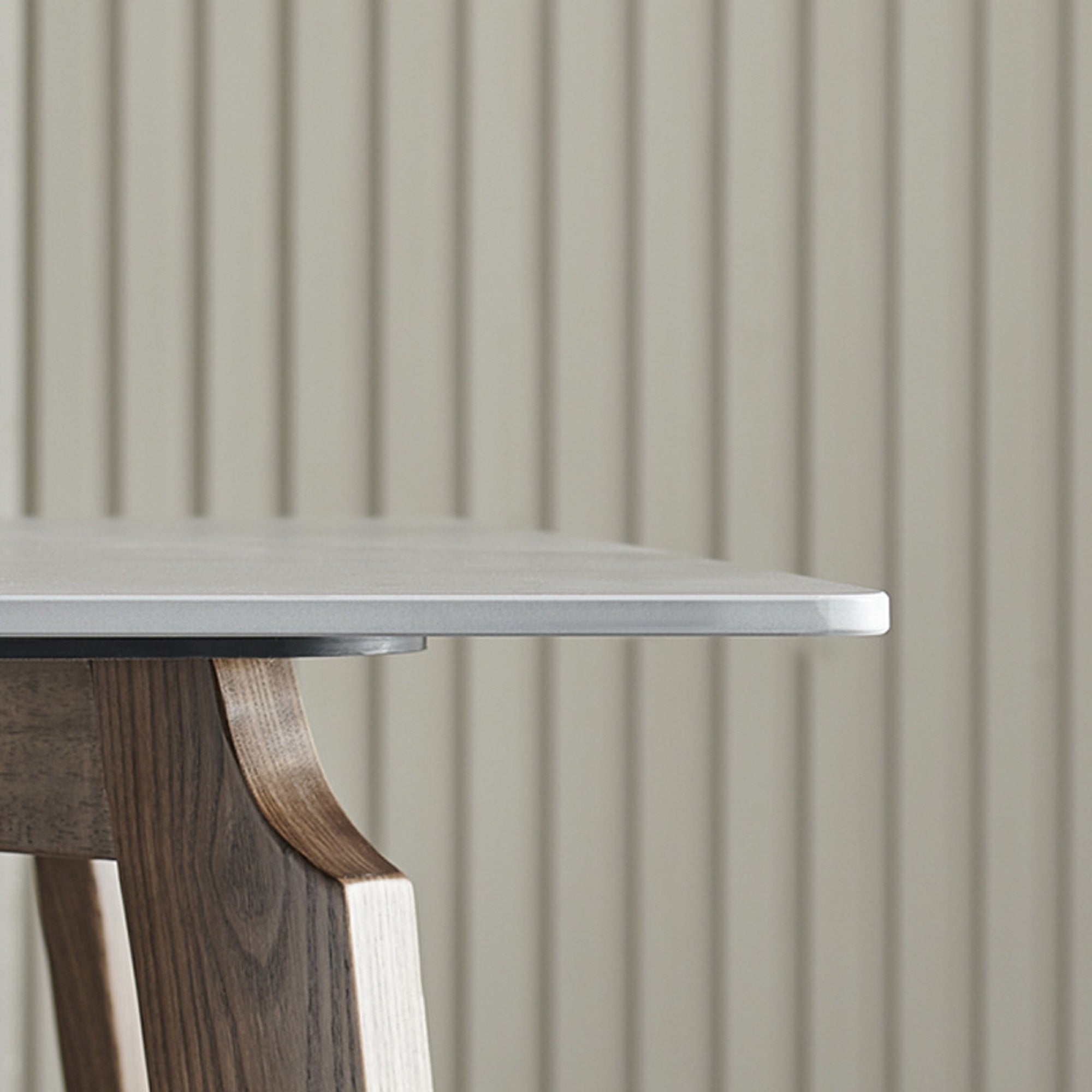 Luxury Minimalist Rectangular Dining Table for 6 - Sintered Stone Top & Solid Ash Wood Base
