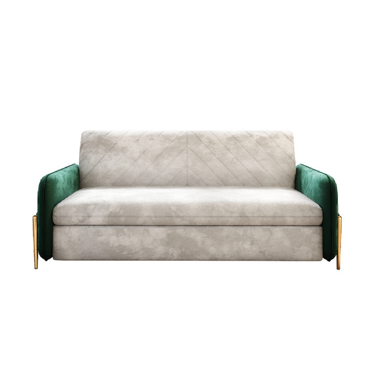 Modern Convertible Sofa Bed with Storage & Optional Cushions in Brown, Gray, Green