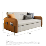 Modern Convertible Sofa Bed with Storage & Optional Cushions in Brown, Gray, Green